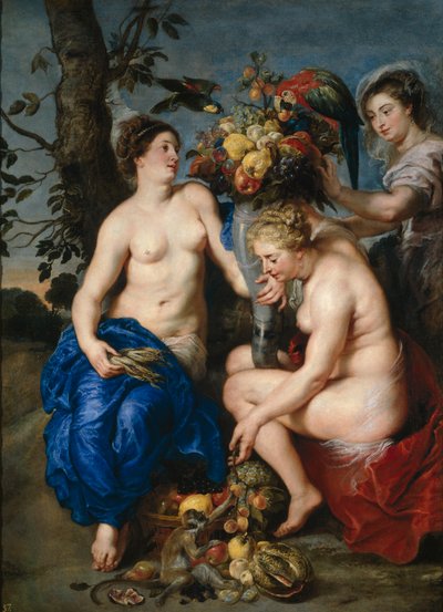 Ceres mit zwei Nymphen von Peter Paul Rubens